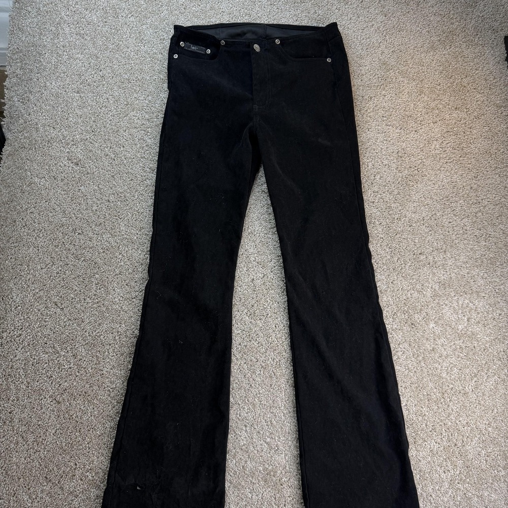 Y2K L.e.i. Dress Pants Juniors 5 Black Velour Bootcut Stretch Casual Pockets